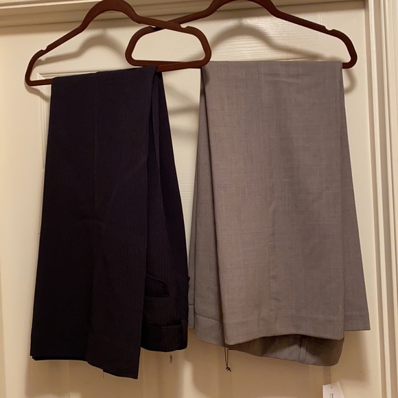 2pair trousers, one gray and one blk pin stripe - Picture 11 of 11
